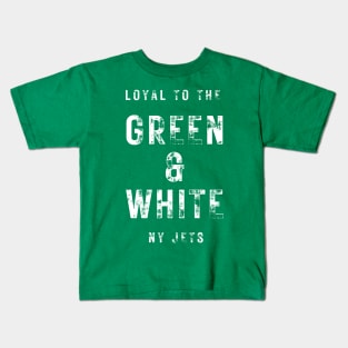 NY Jets Loyal to the Green and White distressed text Kids T-Shirt